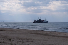 Kaspisches Meer am Strand von Baku