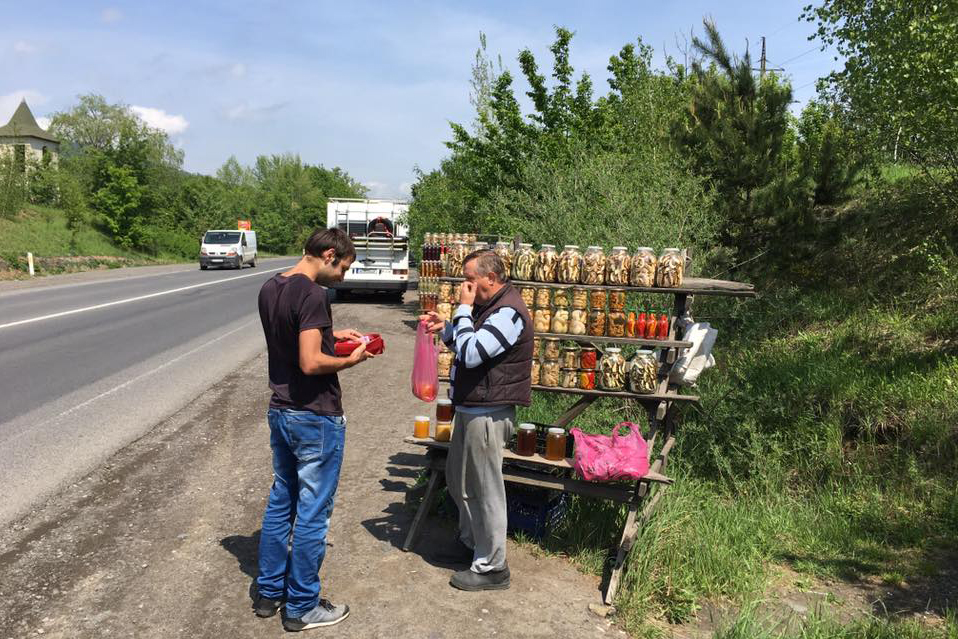Shopping unterwegs in der Ukraine